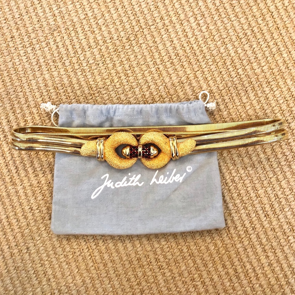 Vintage Judith Leiber Vintage Gold Belt with Duster Bag